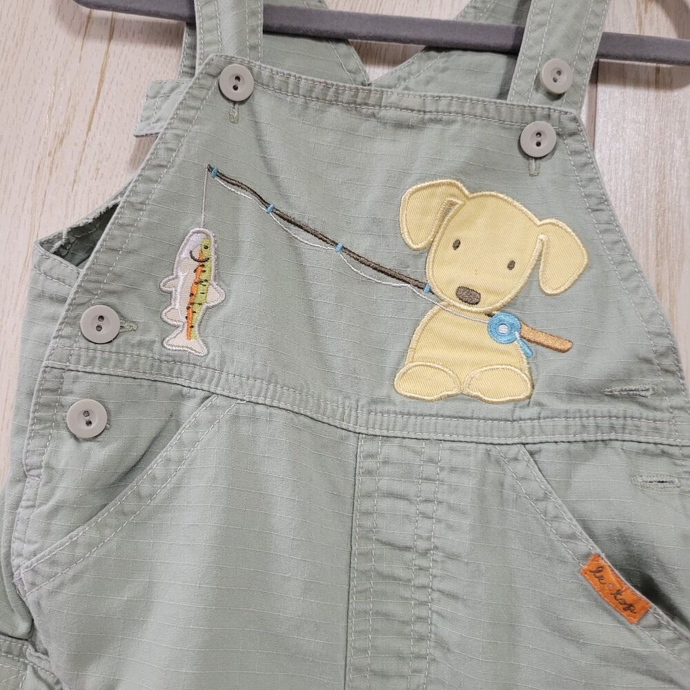Le Top Dog and Fish Romper Overalls 12M - Picture 4 of 4